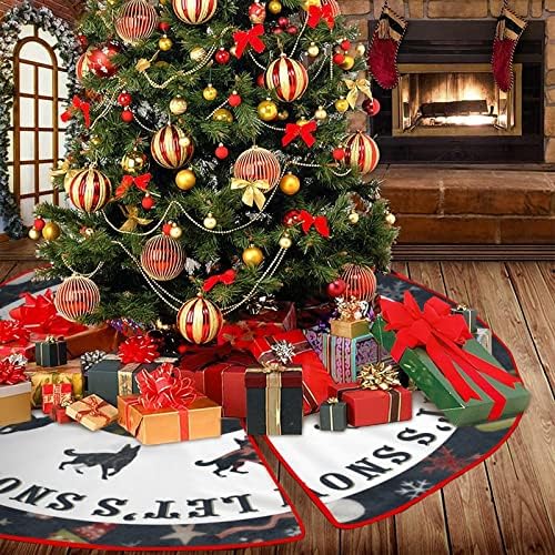 Karácsonyfa Szoknya 30x30 Fekete Let It Snow Boldog Karácsonyt Fa Szoknyák Scottie Kutya Highland Terrier Egyéni karácsonyfa