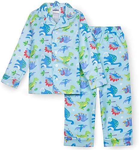 Wildkin Pamut 4 Pc Kisgyermek Ágy, egy Zsák Csomag Pizsama Szett Méret 4 (Dinosaur Land)