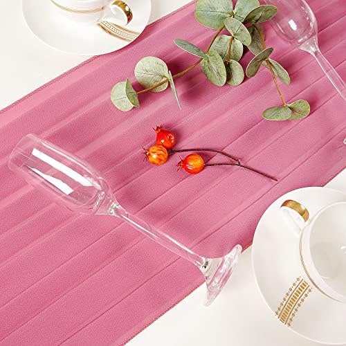 10ft asztali Futó 29x120 Hüvelyk Romantikus Esküvői Futó Puszta Esküvői Party Dekoráció (Rózsaszín, 1)