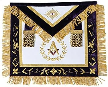 CraftX Szabadkőműves Grand Lodge Master Mason Kötény Lánc Nyakörv hordozó lila, Fémes,lila