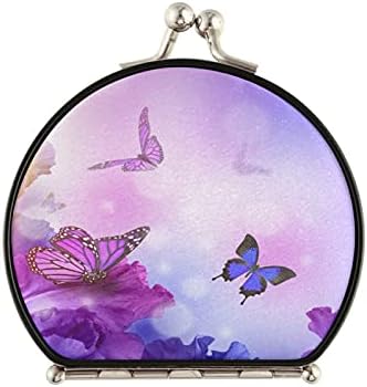 xigua Pillangó Hortenzia Kompakt Smink Tükör Nagyítású Lencse, Hordozható Utazási Smink Tükör, Elegáns, Összecsukható Kézi