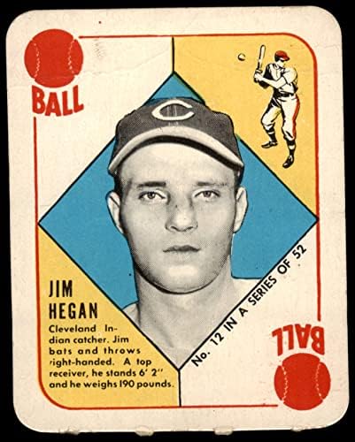1951 Topps 12 Jim Hegan Cleveland indians (Baseball Kártya) GD+ Indiánok