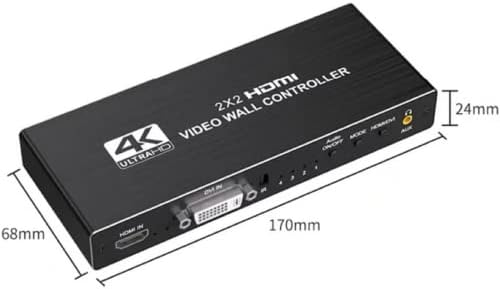 MOOKEENONE 4K 2x2 Mátrix Videó Fali Vezérlő Távirányító, 60Hz HDMI Mátrix Kapcsoló 4x4-es HDMI Matrix Választó Doboz 1X2