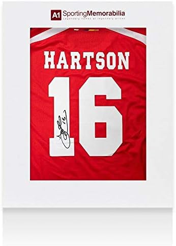John Hartson Aláírt Arsenal Ing Száma 16 - Díszdobozban Autogramot Jersey - Dedikált Foci Mezek