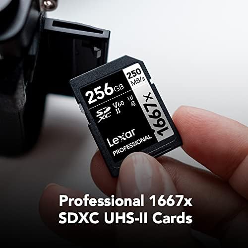 Lexar Professional 1667x 128 GB SDXC UHS-II Memória Kártya, C10, U3, V60, Full-HD & 4K Videó, Akár 250 MB/s olvasási, Profi