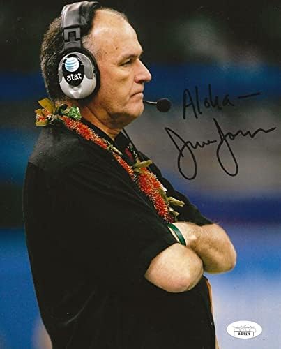 Június Jones Atlanta Falcons aláírt Hawaii Harcosok 8x10 fotó dedikált SZÖVETSÉG - Dedikált NFL-Fotók