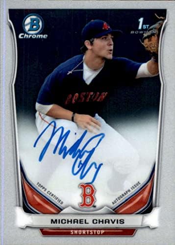 2014 Bowman Tervezet Chrome Autogramot BCA-MIC Michael Chavis NM-MT Auto Boston Red Sox Baseball Trading Card