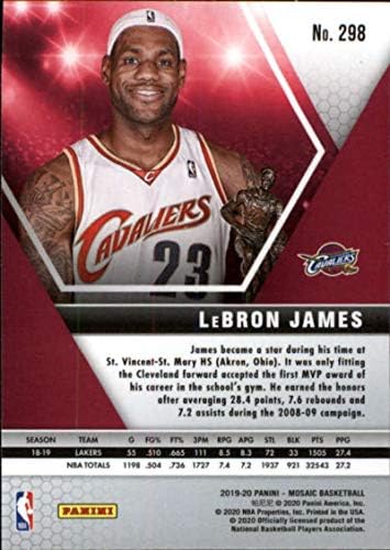 2019-20 Panini Mozaik 298 LeBron James Cleveland Cavaliers NBA Kosárlabda Trading Card