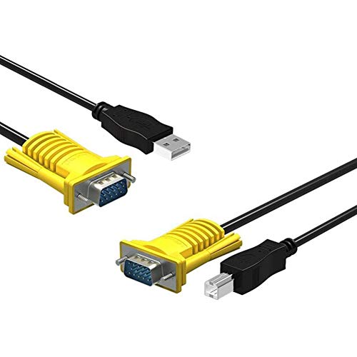 Eredeti KVM Switch Kábel VGA + USB-B VGA + USB-EGY Férfi-Férfi 16FT 2 az 1-ben USB-A Típusú USB B Típus a 801UK 16FT Kábel