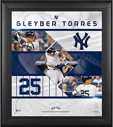 Gleyber Torres New York Yankees Keretes 15 x 17 Varrott Csillagok, Kollázs - MLB Játékos Plakkok, valamint Kollázsok