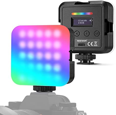 Neewer Mágneses RGB Video Fény, 360° - Os Teljes Szín RGB61 LED Kamera Lámpa, 3 Hideg Cipő Tartók/CRI 97+/20 motívumprogram/2500K-8500K/2000mAh