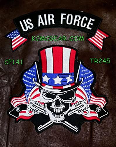Sturgis-Közép-Nyugat-AMERIKAI légierő Koponya & Zászlók Patch Tapasz Hímzett Egyedi Javítások Motoros Foltok