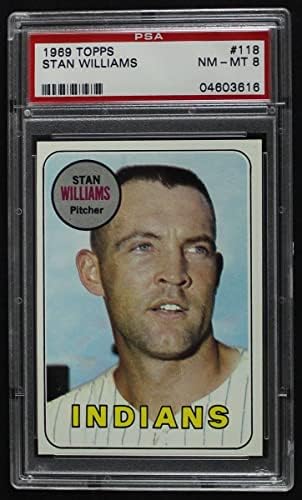 1969 Topps 118 Stan Williams Cleveland indians (Baseball Kártya) PSA a PSA 8.00 Indiánok