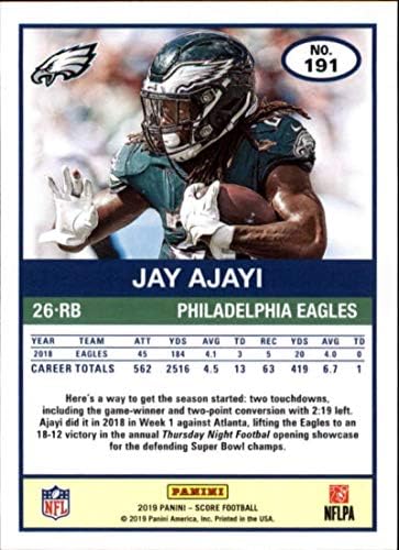 2019 Pontszám Scorecard 191 Jay Ajayi Philadelphia Eagles amerikai Foci Trading Card