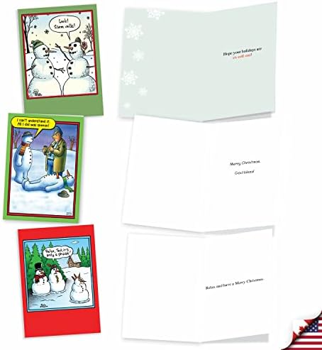NobleWorks Különböző Csomag 20 Karácsonyi Üdvözlőlapok a Borítékokat, Humor Ünnepi Választék a Férfiak, mind a Nők (10 Minták,