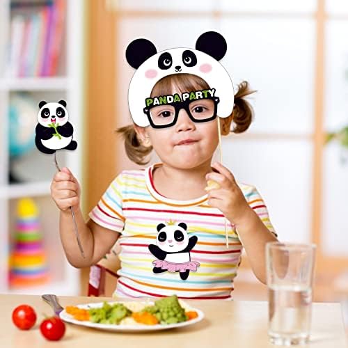 Kristin Paradicsom 25Pcs Panda Fotó Kellékek Bottal, Panda Medve Téma Önarckép Kellékek, Mint egy Panda Születésnapi Party
