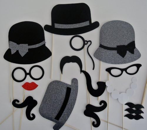 Fotó Party Kellékek, Bajusz egy bottal Mad Men ihletett Szürke kalap, party kellékek