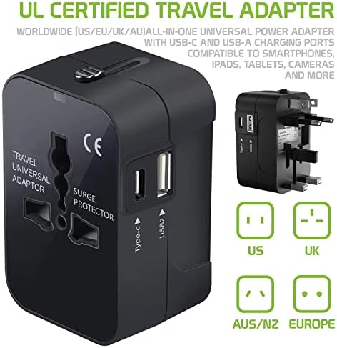 Utazási USB Plus Nemzetközi Adapter Kompatibilis a Samsung SM-J710F a Világszerte Teljesítmény, 3 USB-Eszközök c típus, USB-A