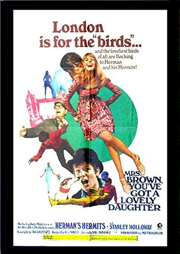 Brown Van Egy Szép Lánya (1968) Hiteles, Eredeti Herman ' s Hermits 27x41 Egy Lapra Film Poszter