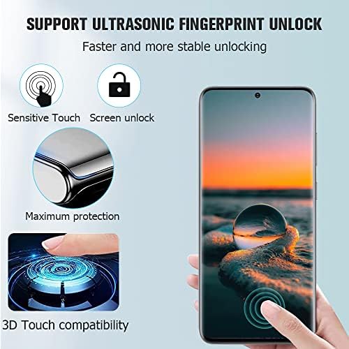 NeschToy [2+2 Csomag ] Galaxy S20 Plus kijelző Védő fólia, 9H Edzett Üveg karcálló, Ultrahangos Ujjlenyomat Támogatás, 3D