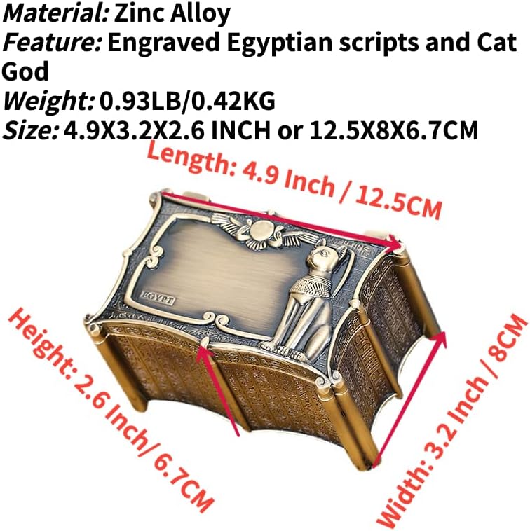 Lenyűgöző Vésett Egyiptomi Doboz Egptian Ajándékok Macska Isten Bizsu Bo Régi Emlék Dobozok Nők Kincses Doboz Antik
