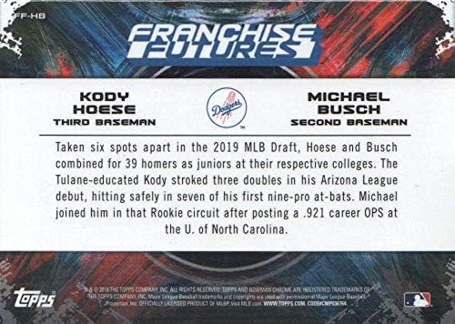 2019 Bowman Tervezet Franchise Határidős FF-HB Michael Busch/Kody Hoese NM-MT Los Angeles Dodgers Baseball Trading Card