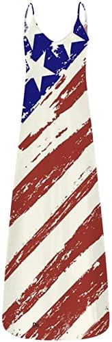 PANOEGSN Amerikai Zászló Maxi Ruha Női Plus Size Ujjatlan Ruha. július 4. Függetlenség Napja Nyári Ruha Alkalmi Ruha