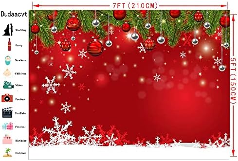 Dudaacvt 7x5ft Piros Karácsonyi Hátteret Hópihe Karácsony Hátteret szilveszter Fotózás, Családi Buli, Háttérben az Új Év