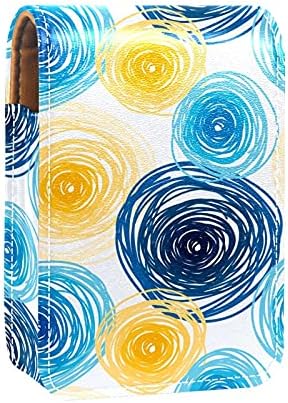 Smink Rúzs Esetében Kívül Art Kék Sárga Graffiti Rajzolt Körök Hordozható Rúzs Szervező A Tükör Női Mini Smink Táska Vesz