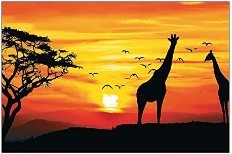 Szórakoztató Express Afrikai Szafari Hátteret Banner - Parti Dekoráció - Fali Dekor - Előnyomott Hátterekkel, - 3 Db