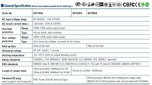 [PowerNex], jót GST280A48-C6P 48V 5.84 EGY AC/DC Nagy Megbízhatóságú Ipari Adapter