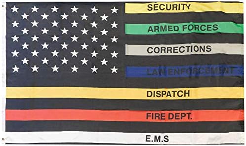 Az amerikai Nagykereskedelmi Áruház 3x5FT Tisztelegni Vékony Multi Line Zászló Katonai Rendőrség Tüzet Korrekciók Központ