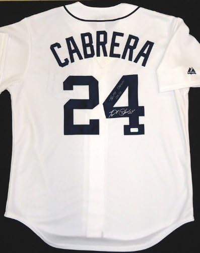 Miguel Cabrera Dedikált Detroit Tigers Otthonában Jersey - Hármas Korona 2012 Felirattal