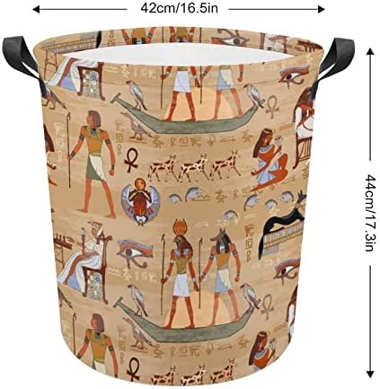 Egyiptomi Hieroglifák, valamint Mese Kerek Szennyesben Összecsukható, Vízálló Koszos Ruhákat, Kosarakat fogantyúval Mosás