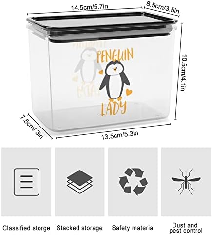 Pingvin Hölgy Tároló Doboz Műanyag Étel Szervező Tartály Tartály Fedéllel a Konyhában