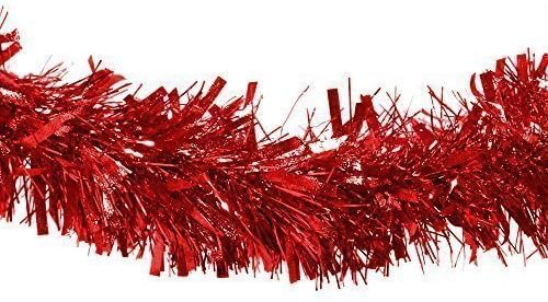 Robelli Vastag Piros Deluxe Luxus Fém Karácsonyfa Dísz Dekoráció 2 Méter (2)