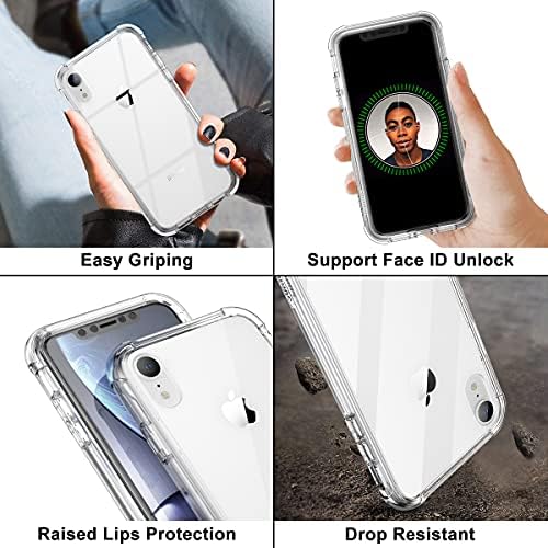 SURITCH Tiszta Ügy, hogy az iPhone XR, 【Privacy Screen Protector】【Szélét】 Anti Kém Film Teljes Védelmet, Kemény Borító Hibrid