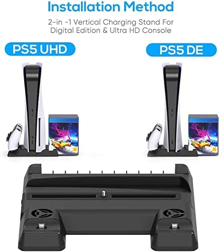 Tobo Hűtés Állni PS5 Dual Controller Töltő Állvány Töltő Dokkoló Függőleges Állvány a PS5 Playstation5 Digitális Kiadás/Ultra