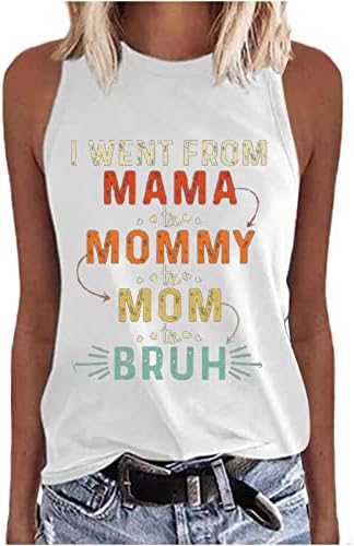 A nők a Mama Betű Nyomtatás Póló Mentem a Mama Mami, hogy Anya, hogy Tesó Póló, T-Shirt Aranyos Sleeve Ujjatlan Póló Felső