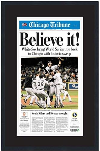 Keretes Chicago Tribune Hiszem White Sox 2005 World Series Bajnokok 17x27 Baseball Újság Címlap Fotó Szakmailag Gubancos