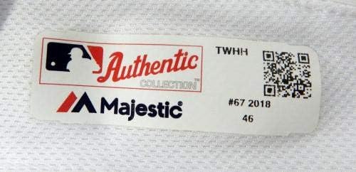 2018 Minnesota Twins Alan Busentiz 67 Játék Használt Fehér Jersey TWIN00499 - Játék Használt MLB Mezek