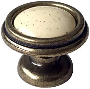Kerámia Fiók Gombot Komód Húzza konyhaszekrény Gomb Krém Antik Bronz (Dia: 1.2 (30 mm))