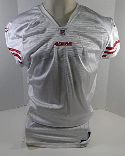 2010-ben a San Francisco 49ers Üres Játék Kiadott Fehér Jersey Reebok 48 DP24114 - Aláíratlan NFL Játék Használt Mezek