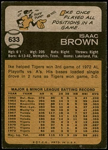 1973 Topps 633 Ike Barna Detroit Tigers (Baseball Kártya) NM Tigrisek