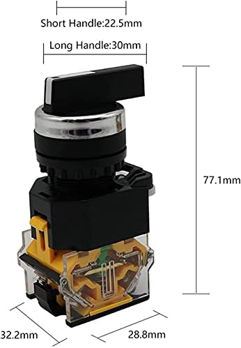 GANYUU 22mm Választó Gomb Rotary Switch Reteszelés Pillanatnyi 2NO 1NO1NC 2 3 helyezze DPST 10A 400V hálózati Kapcsoló BE/Ki