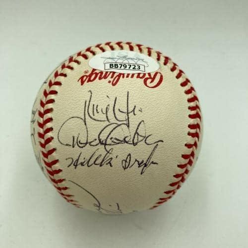 1998-ban a New York Yankees World Series Champs Csapat Aláírt Baseball Derek Jeter SZÖVETSÉG - Dedikált Baseball