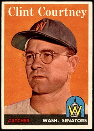 1958 Topps 92 WN Clint Courtney Washington Senators (Baseball Kártya) (Név, Fehér Betű) VG/EX-Szenátor