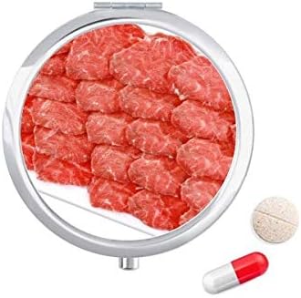 Bélszín Steak Nyers Hús Élelmiszer Textúra Tabletta Esetben Zsebében Gyógyszer Tároló Doboz, Tartály Adagoló