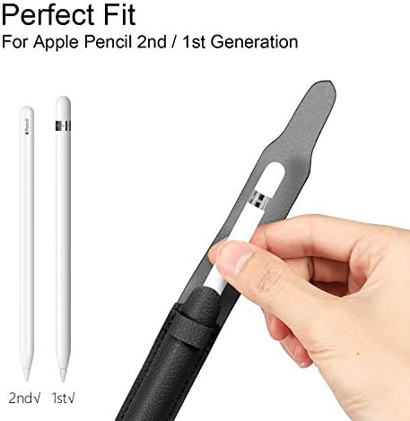 Fintie tolltartó USB Adapter Zseb Apple Ceruza (1., 2 Generációs), Prémium Rugalmas Vegán Bőr Sleeve Tok Kompatibilis iPad