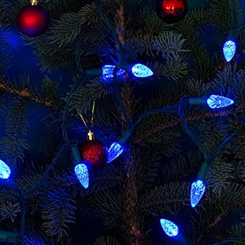 BOKING C6 Karácsonyi Fények String Kék Kültéri 50 LED Eper karácsonyfa Vízálló, Beltéri Dekoráció Plug 18 Méter Használt